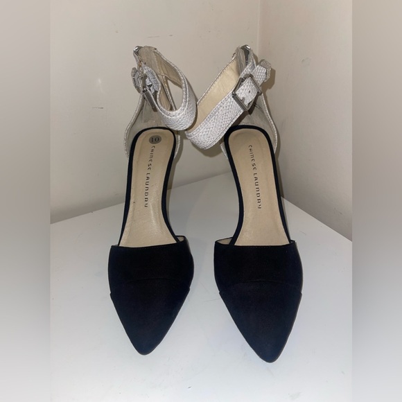 Chinese Laundry Solitaire Black and Gray  Pointy Toe Heels Women Size 10 US - Picture 4 of 6